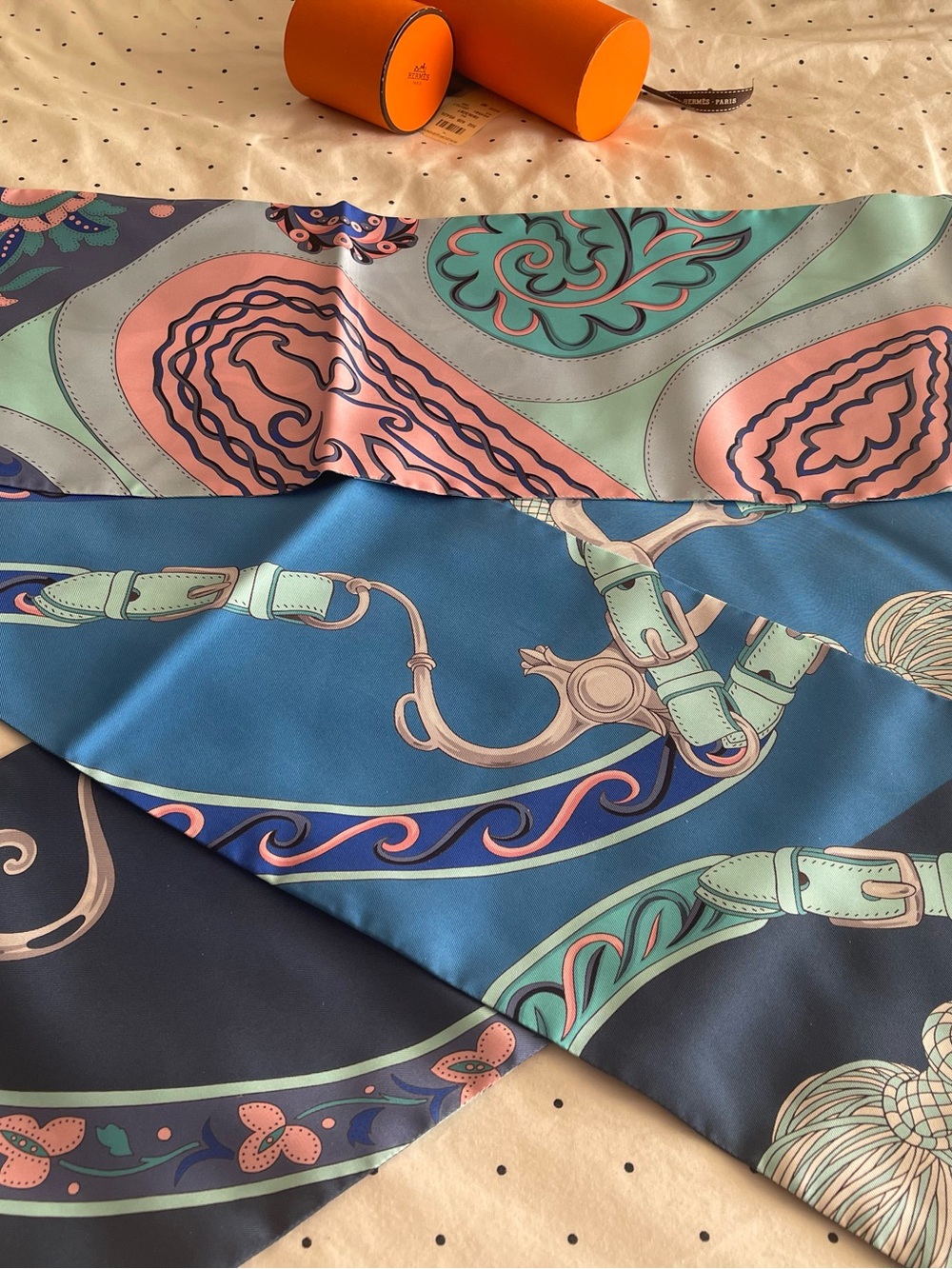 Hermes Maxi Twilly Scarf Rare Excellent